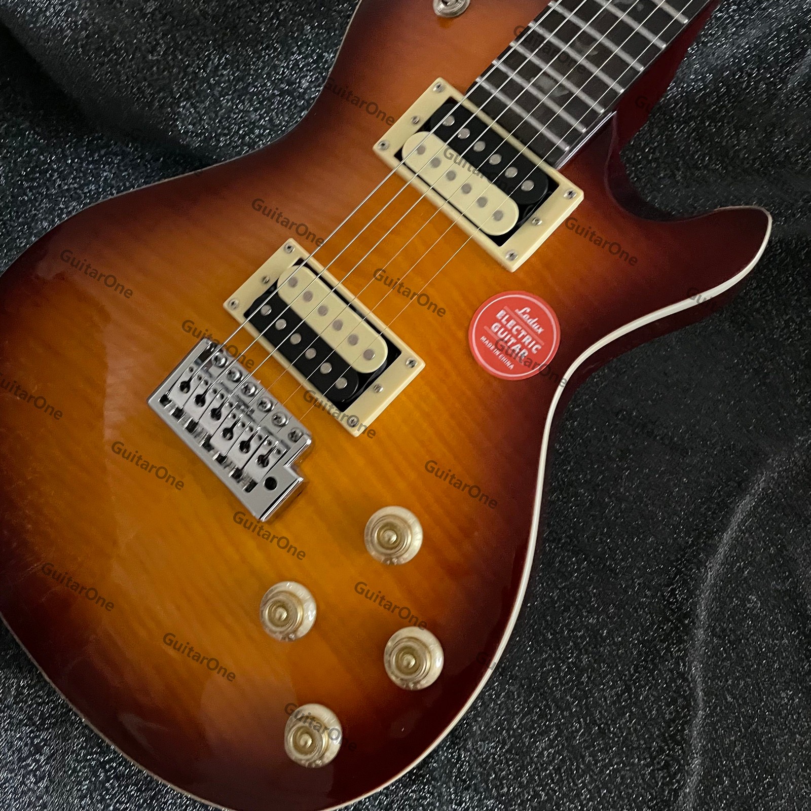 Solid Electric Guitar H-H Pickups Fingered Maple Tobacco Sunburst Chrome HW