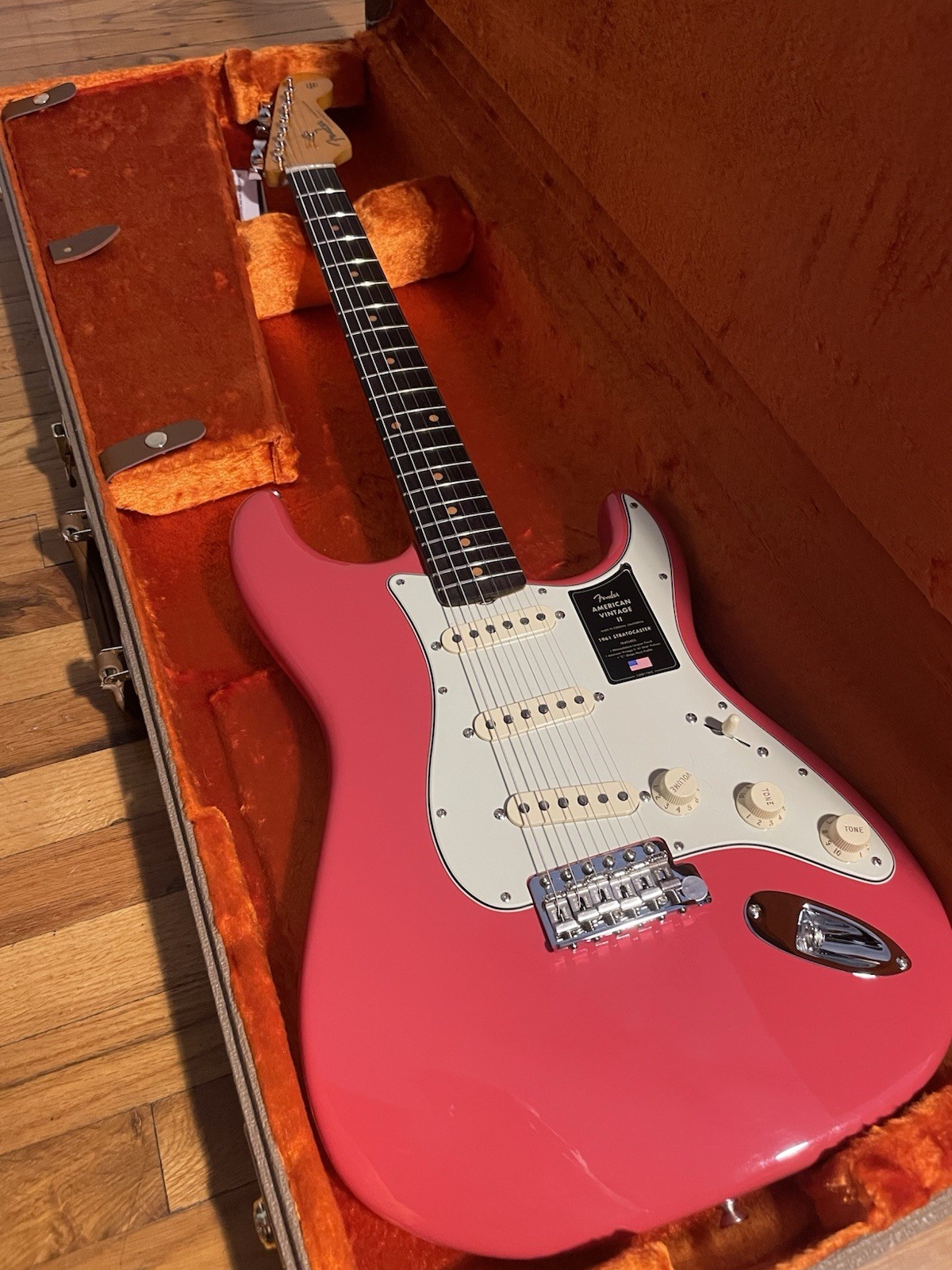 Fender American Vintage II 1961 Stratocaster Electric Guitar – Fiesta Red
