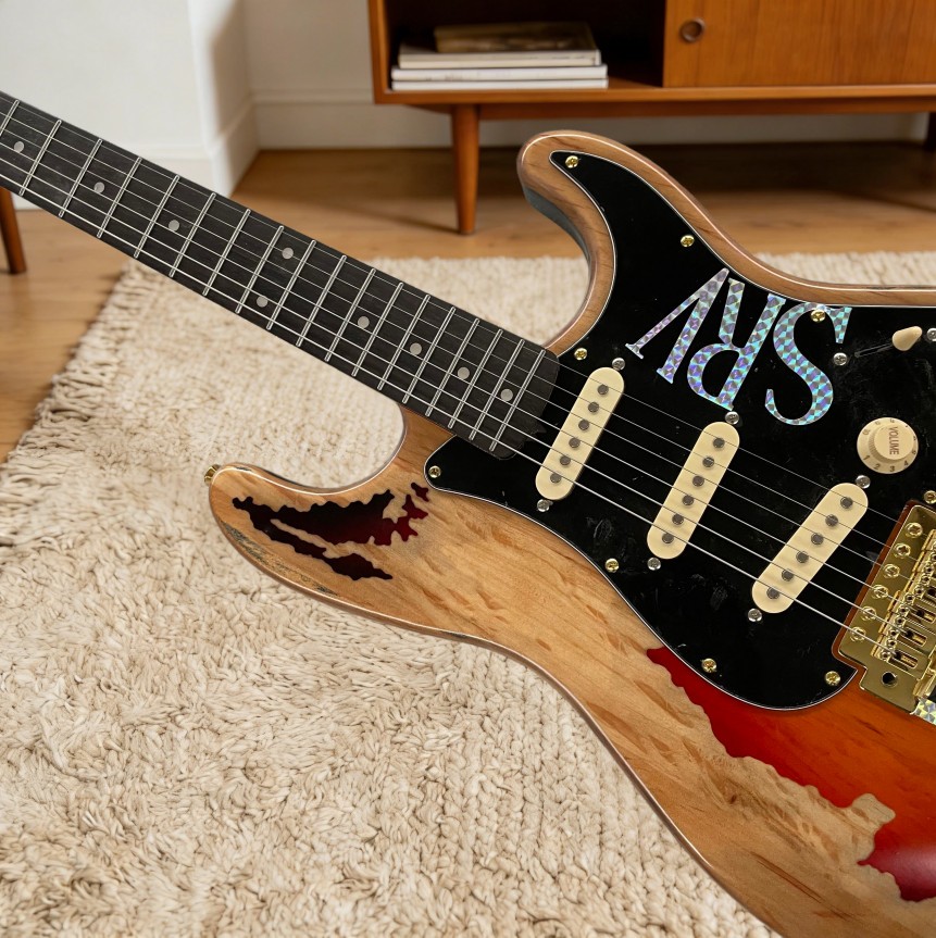 Vintage ST Electric Guitar SSS Pickups Gold Hardware Rosewood Fretboard New SRV