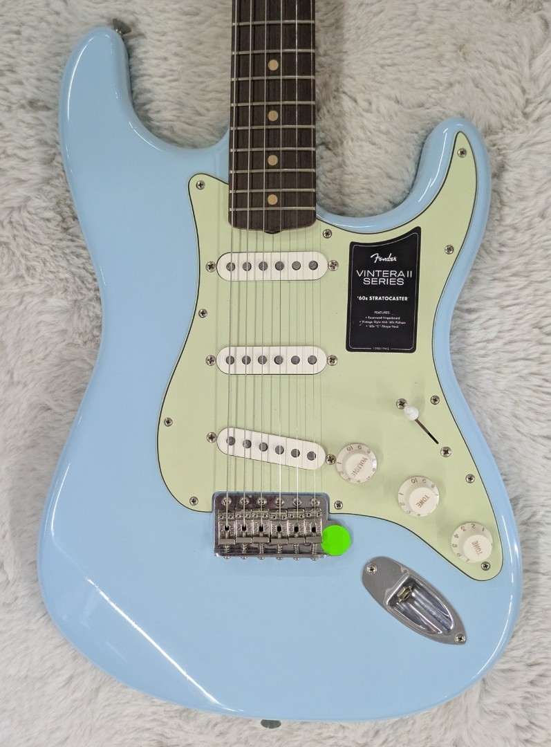 Fender Vintera II Road Worn ’60s Stratocaster Electric Guitar, Sonic Blue w/Case