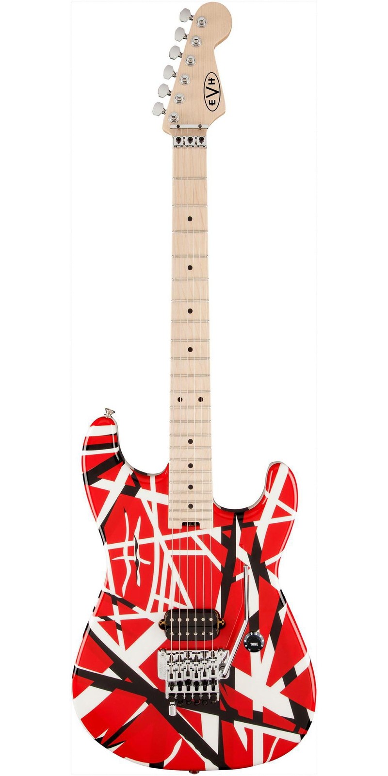 EVH Striped Series Electric Guitar Red with Black Stripes
