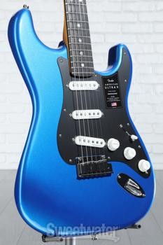 Fender American Ultra II Stratocaster Electric Guitar – Noble Blue, Ebony