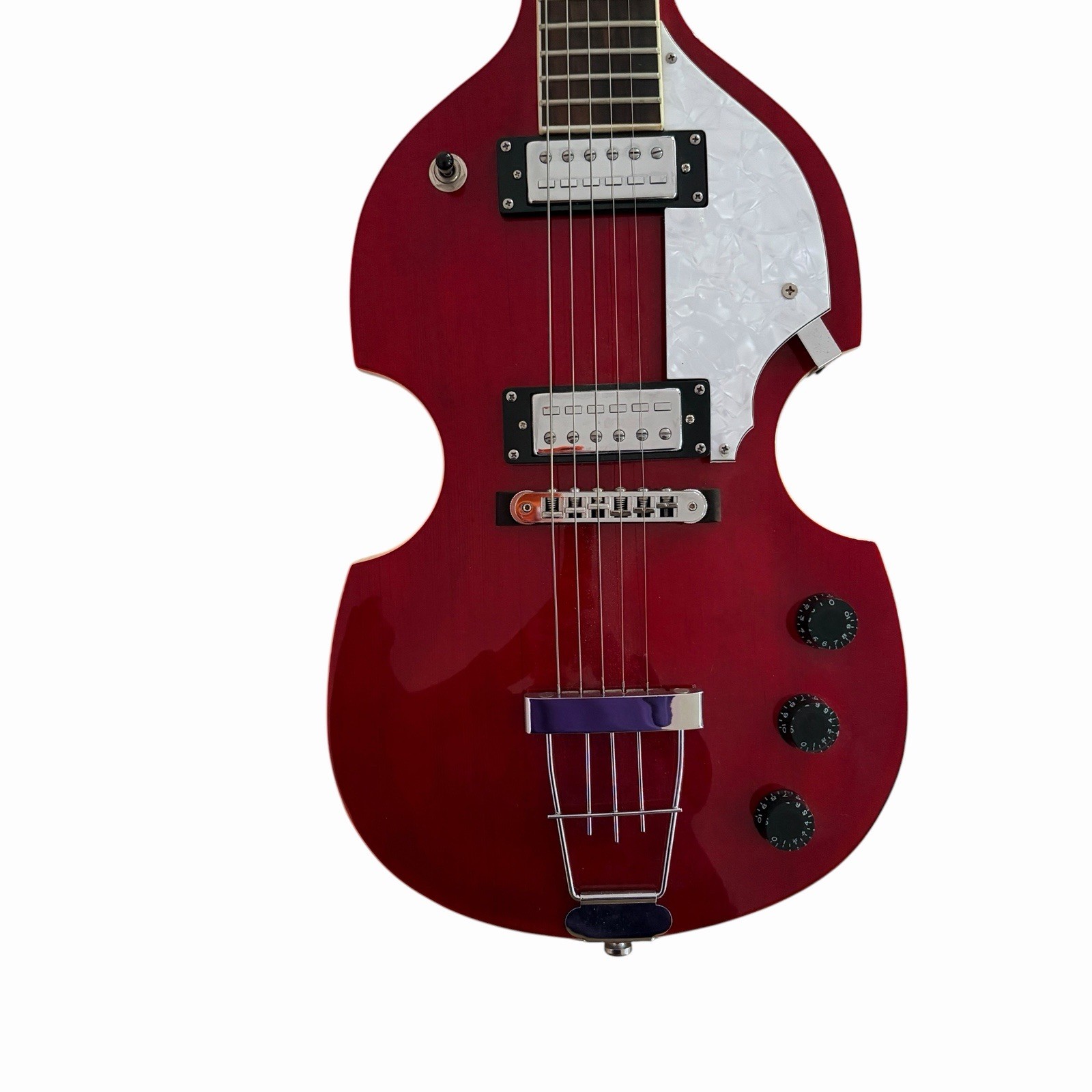 Hofner HI-BB Violin Electric Guitar Cherry Red Beatle Style 6 String EUC