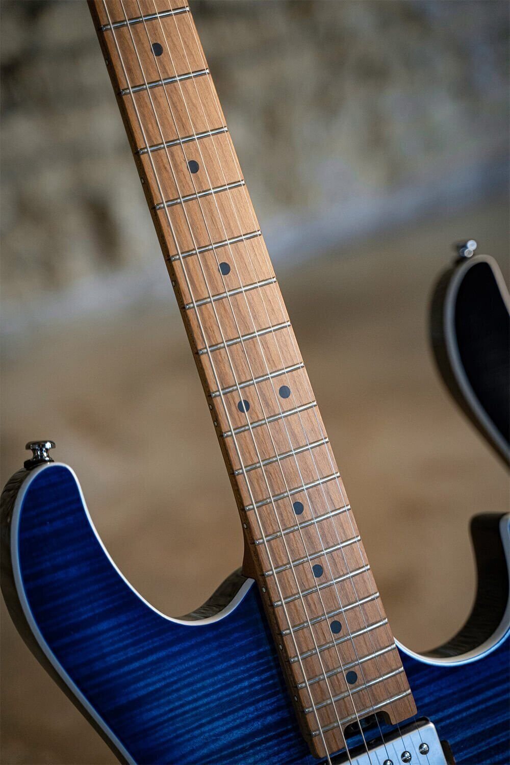 Cort G290 FAT II Bright Blue Burst HH Stratocaster Strat Flamed Maple