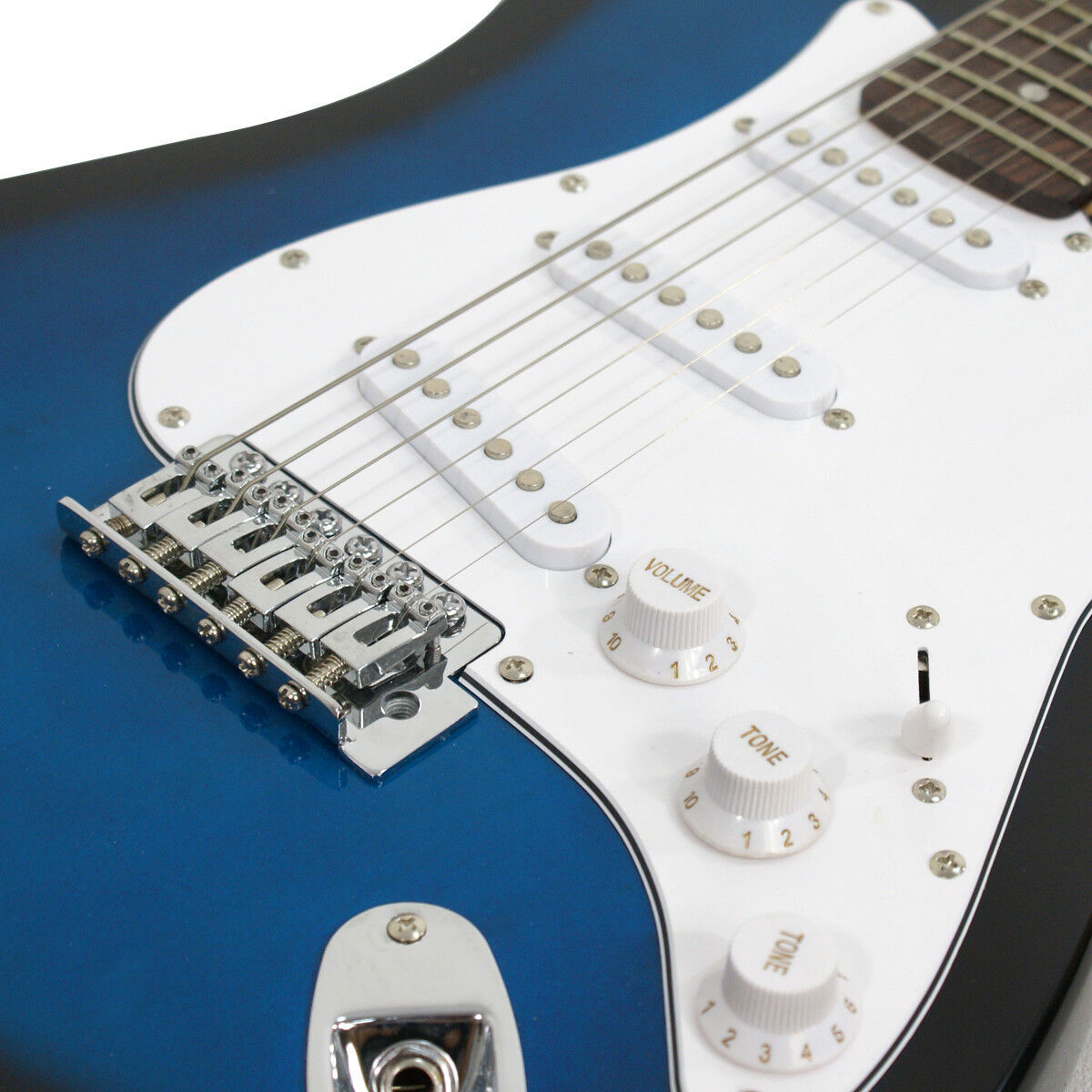 39″ Full Size Electric Guitar with Amp Case Accessories Pack for Beginner Blue