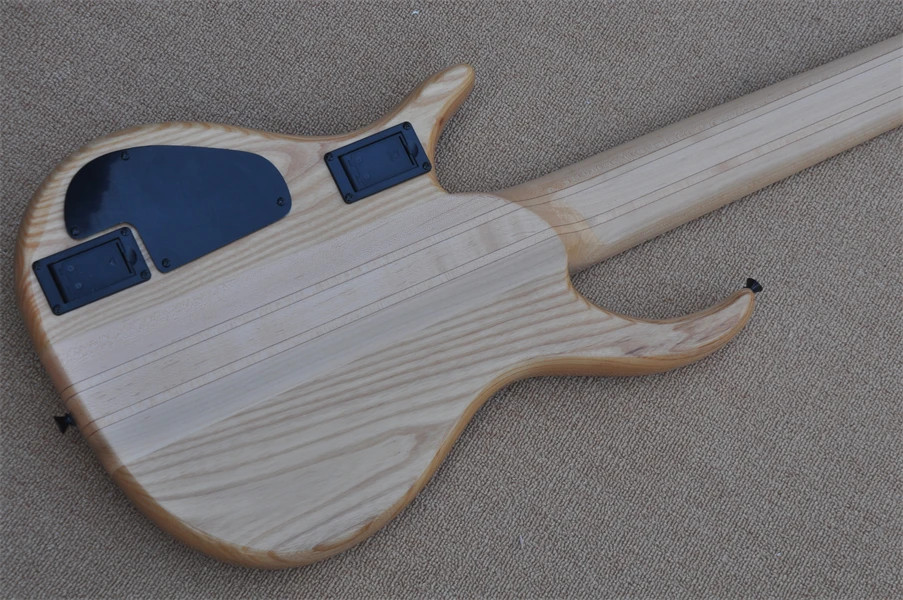 6-String Neck-Through Multiscale Electric Bass Flame Maple Veneer Customizable