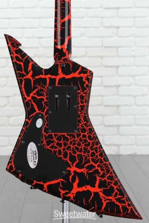 Schecter BälSäc E-1 FR Electric Guitar – Black Orange Crackle
