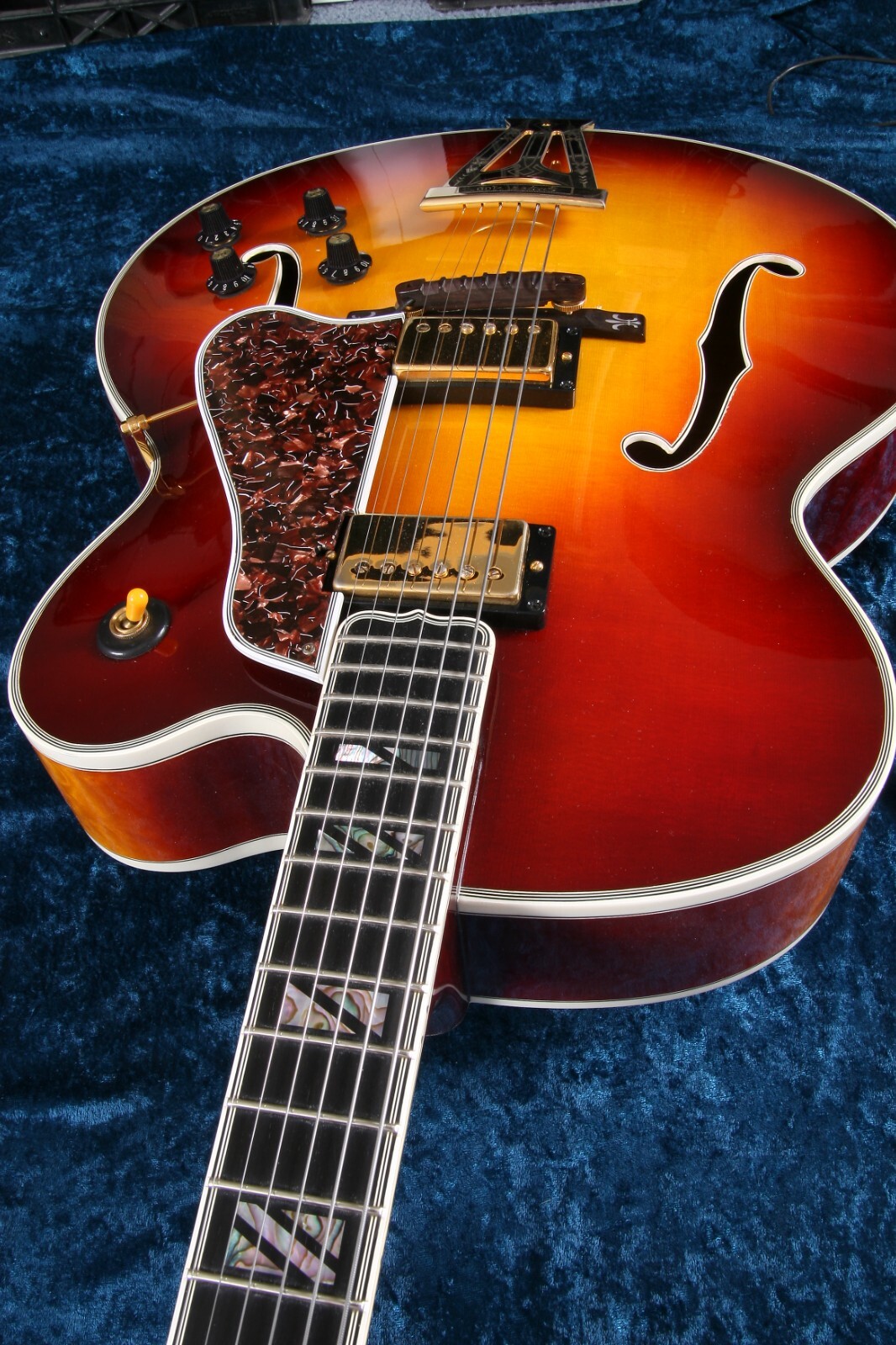 Gibson Super 400 custom one of a kind solid quilt back Bourbon burst