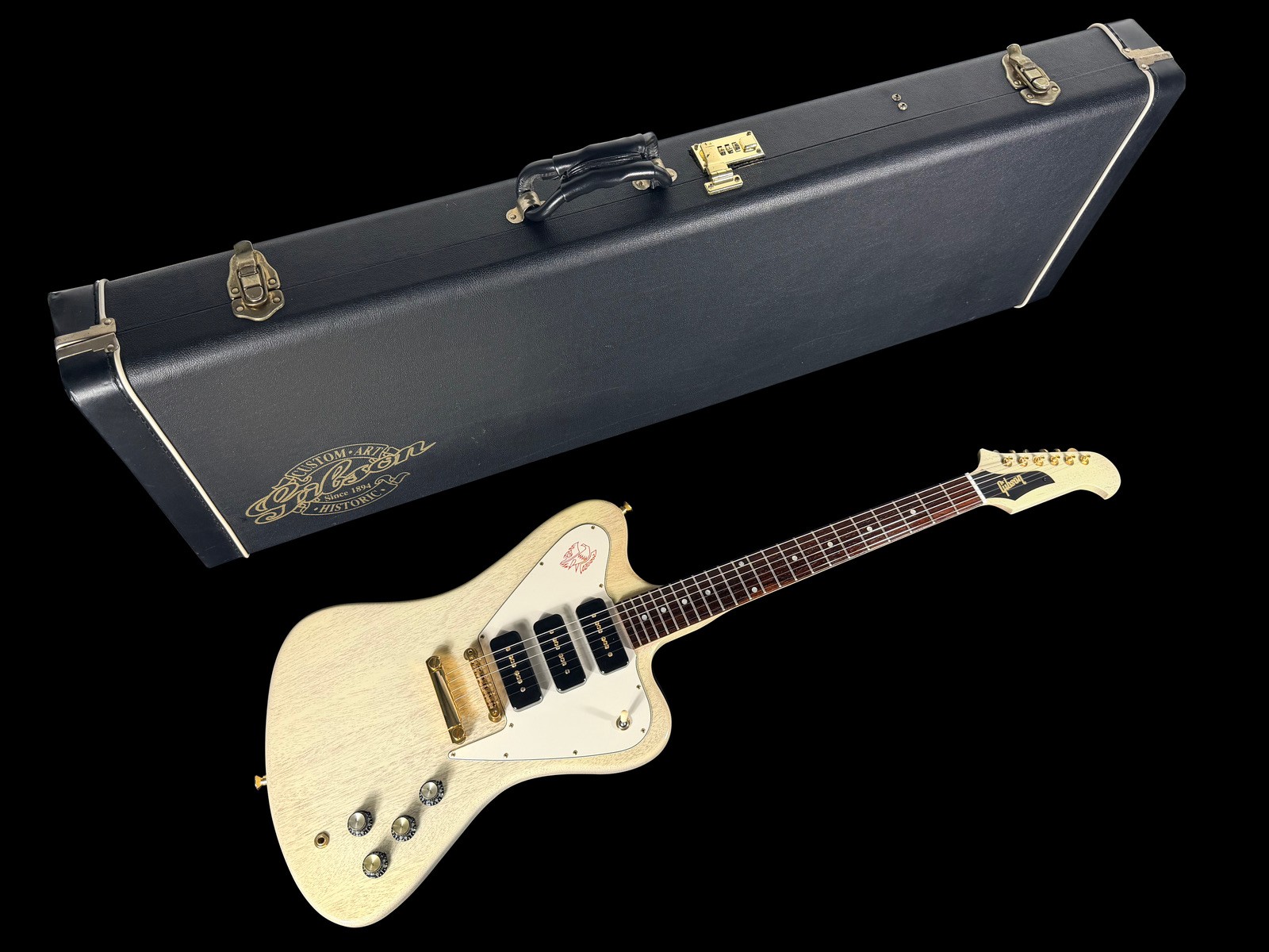 2003 GIBSON NON-REVERSE FIREBIRD CUSTOM SHOP TRIPLE SOAPBAR ~ TV WHITE