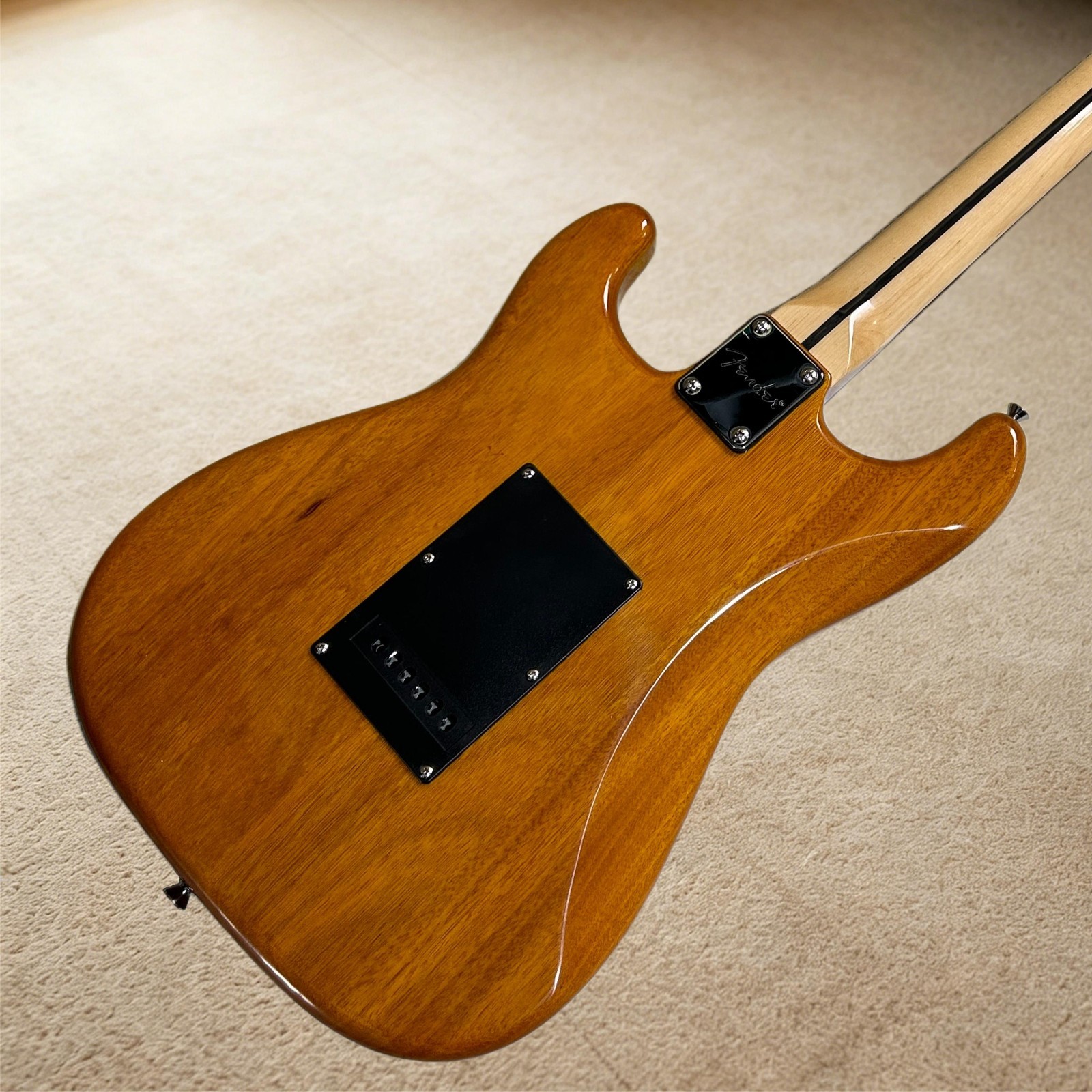 ST Electric Guitar Mahogany Body Transparent Yellow Color Black Pickguard