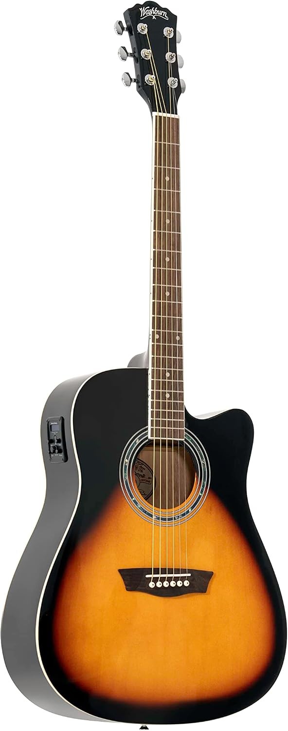 Vintage Series 6 String Acoustic-Electric Guitar Right Tobacco Sunburst