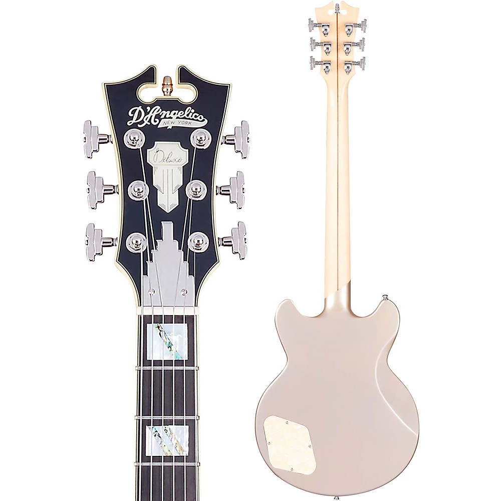 D’Angelico Deluxe Brighton Solidbody Guitar Duncan Humbuckers Stopbar Desert Gld