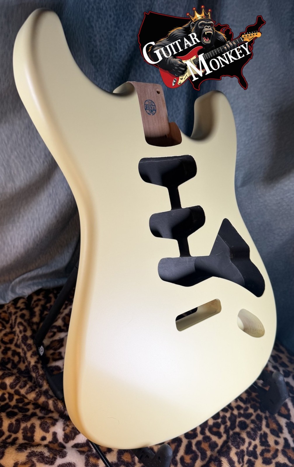 Vintage Cream Satin Nitro Replacement Strat American Alder w Shielding 4.11 lbs