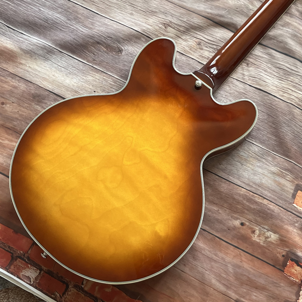 Custom 335 Sunburst Electric Guitar HH Pickups Rosewood Fretboard free shipping