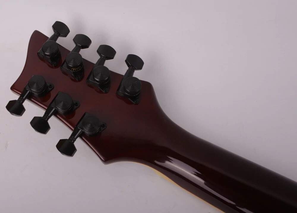 7string electric jazz guitar f hole double cutaway Maple Neck Vintage Sunburst