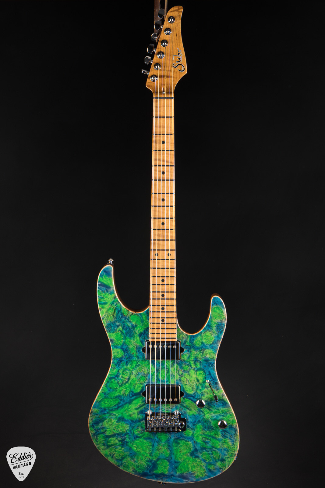 Suhr Modern Roasted Burl Maple – Trans Algae#88349