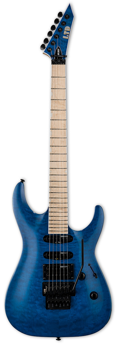 ESP LTD MH-203QM Electric Guitar Quilted Maple See Thru Blue w/ Free Pro Setup