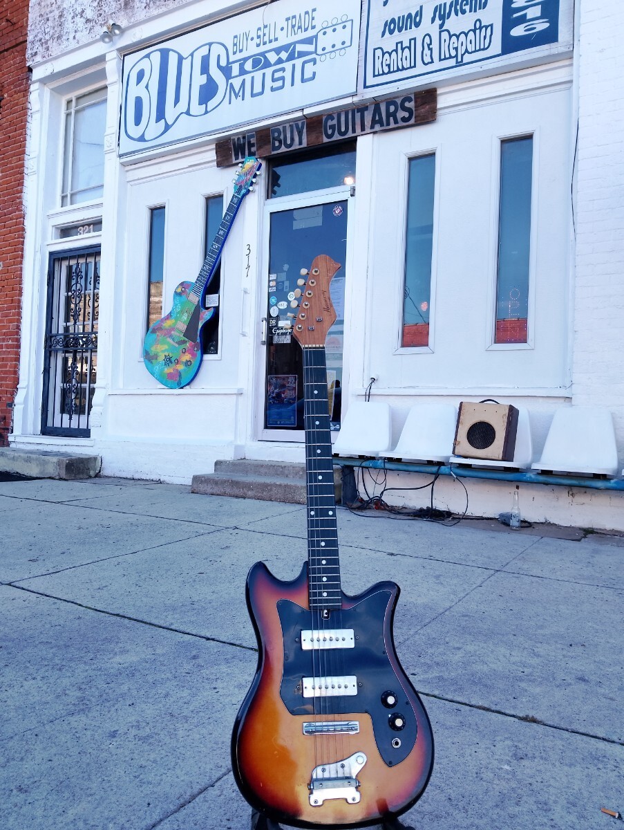 Electric Guitar Harmony 57-1401 Tulip 1970s Sunburst 2 Single Coil
