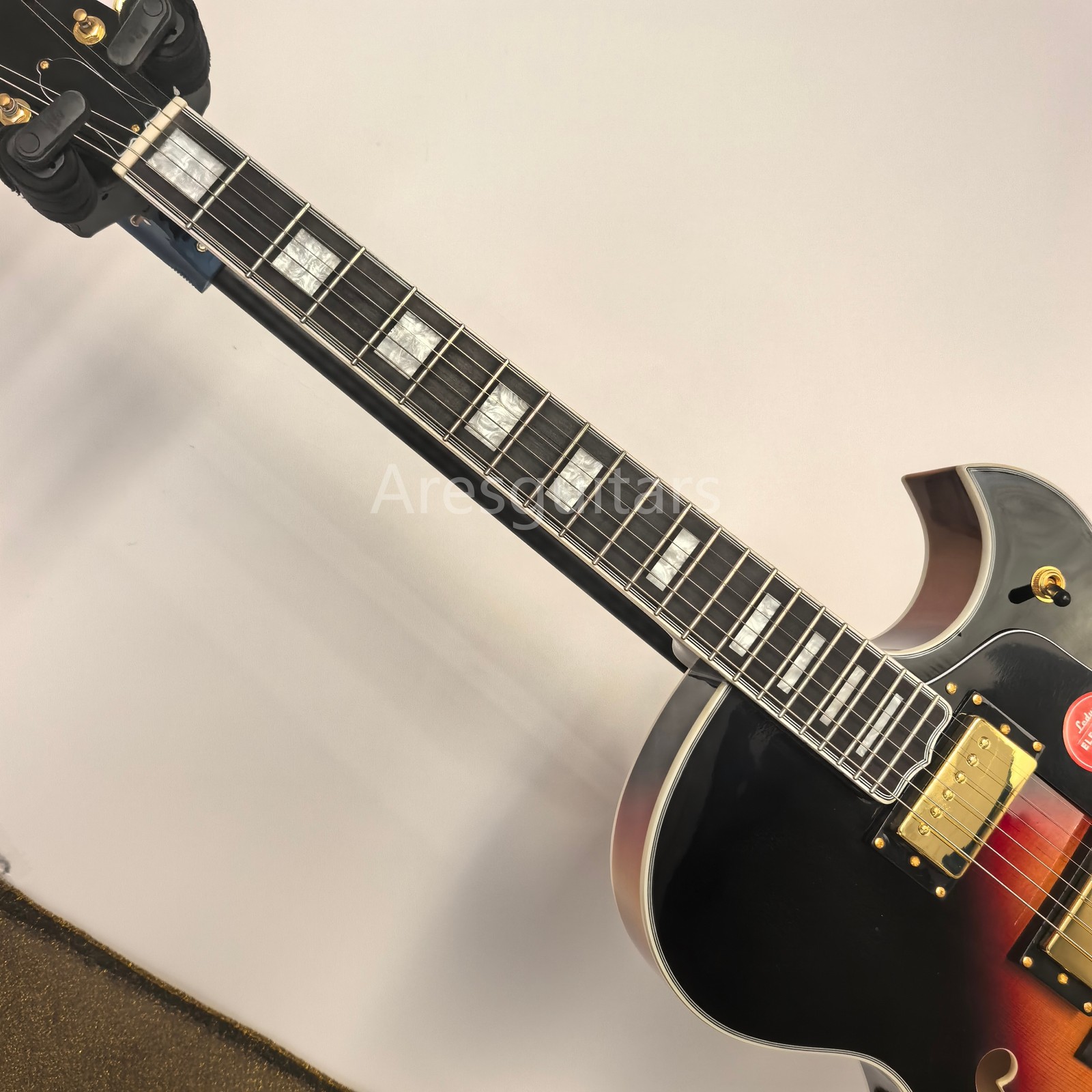 Byrdland Hollow Electric Guitar Spruce Top Bone Nut HH Pickups 596mm Sunburst