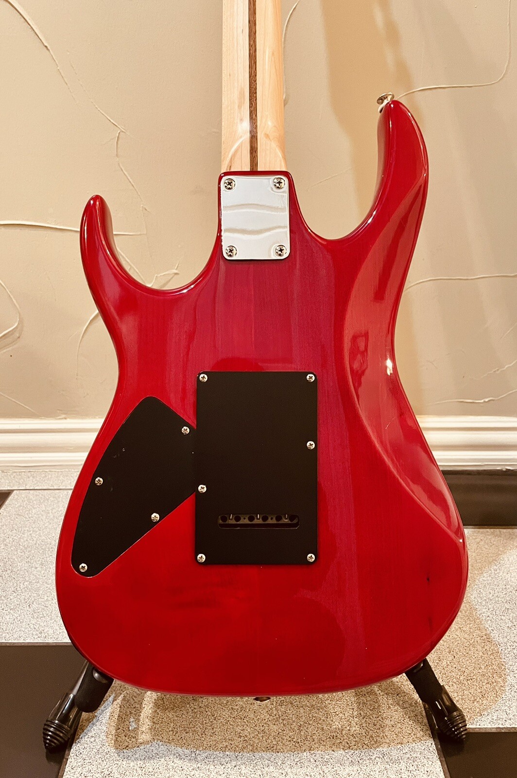 1993 Ibanez XT 170 Super Strat Guitar HSH Maple Body Trans Red Grover Tuners