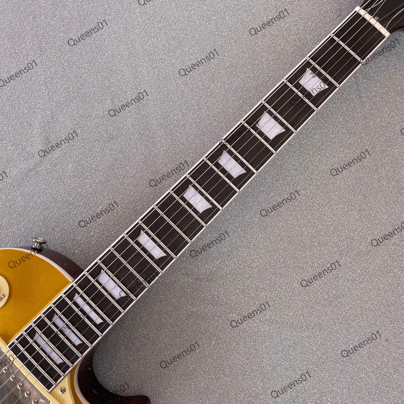 Electric Guitar Stainless Steel Rounded Fret Edge Bone NutSparkle Glod US Stock