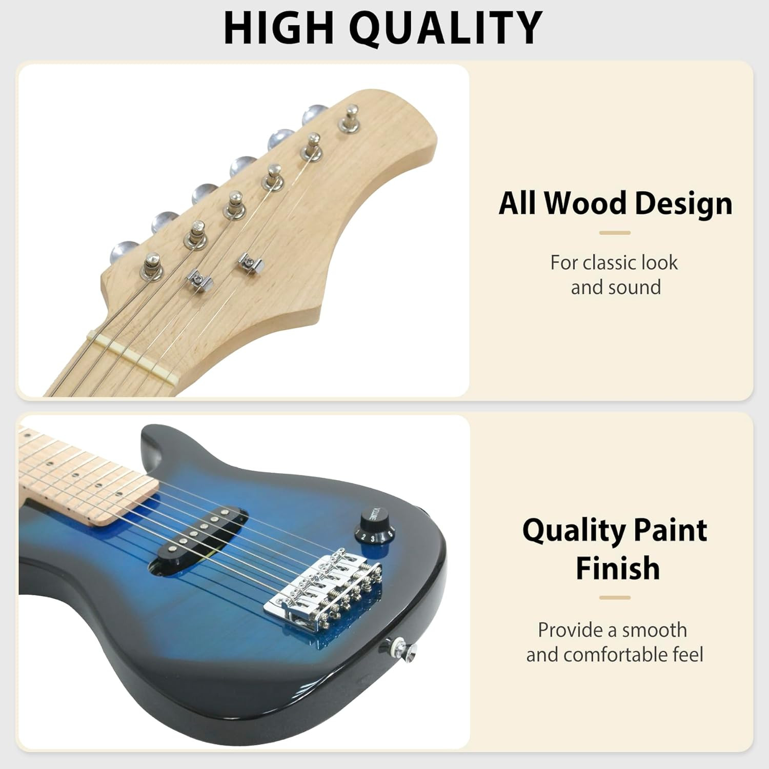 30 Inch Kids Electric Guitar, Complete Beginner Kits with 5W Amplifier, Picks, G
