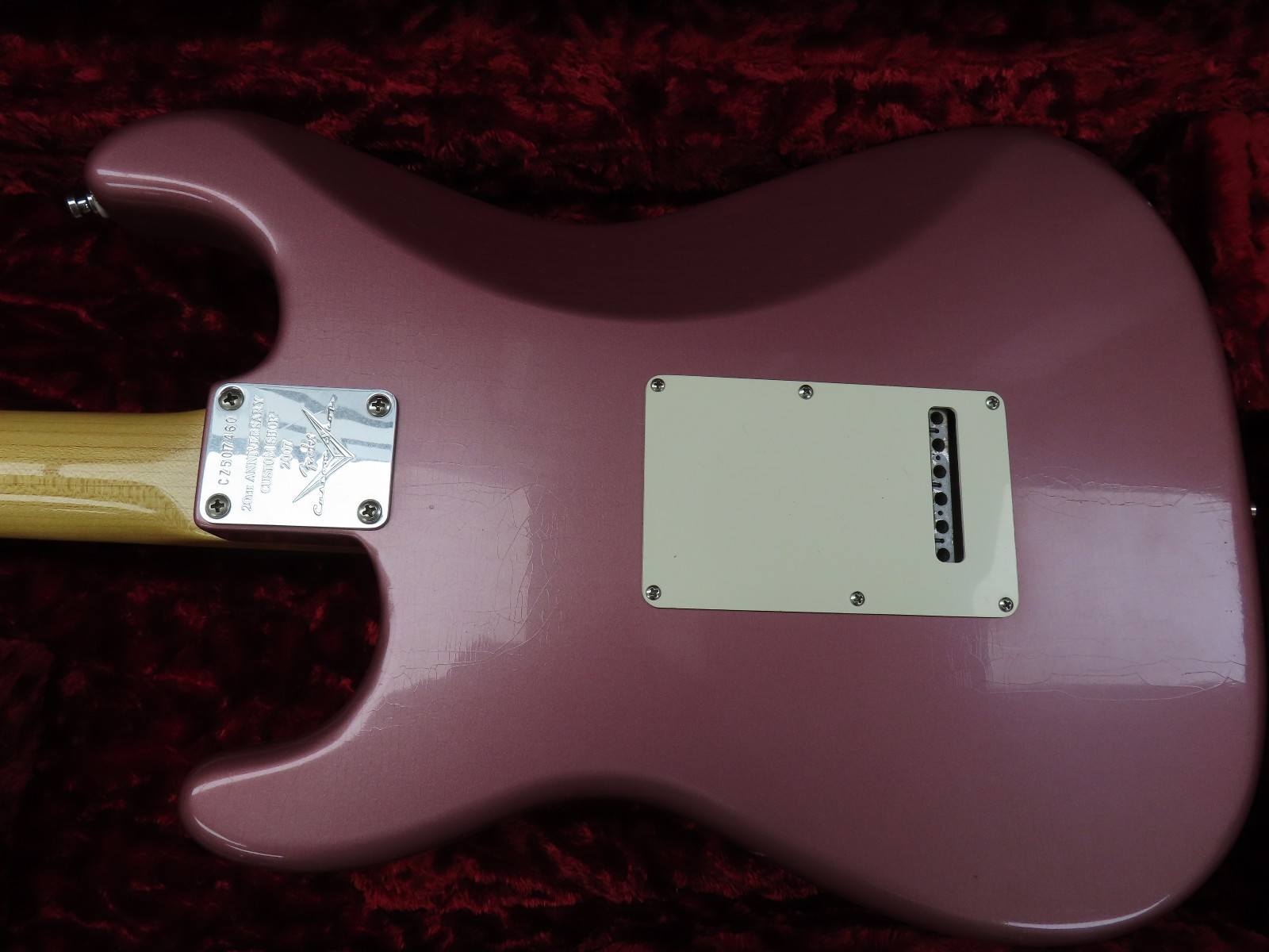 2007 Fender Custom Shop Masterbuilt Custom Classic Relic Strat, Burgundy Mist