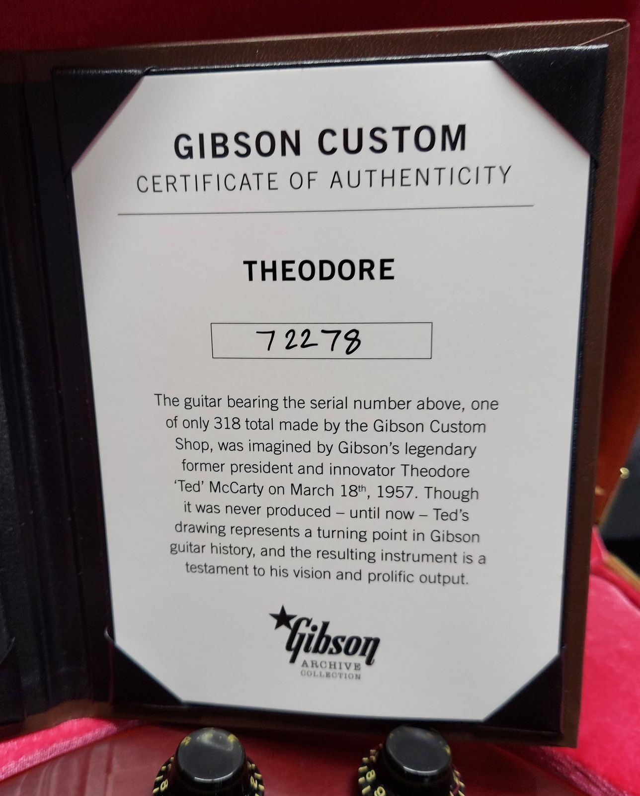 2022 Gibson Custom Shop Theodore 1 Of The 318 First Run COA RARE Very Nice Guita