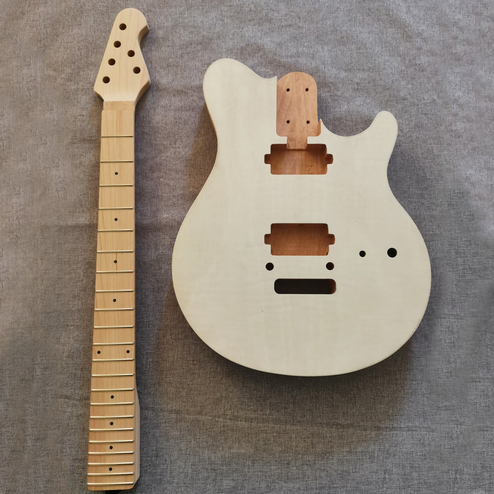 DIY Electric Guitar Kit Canadian Flamed Maple TopTremolo System bolt-on