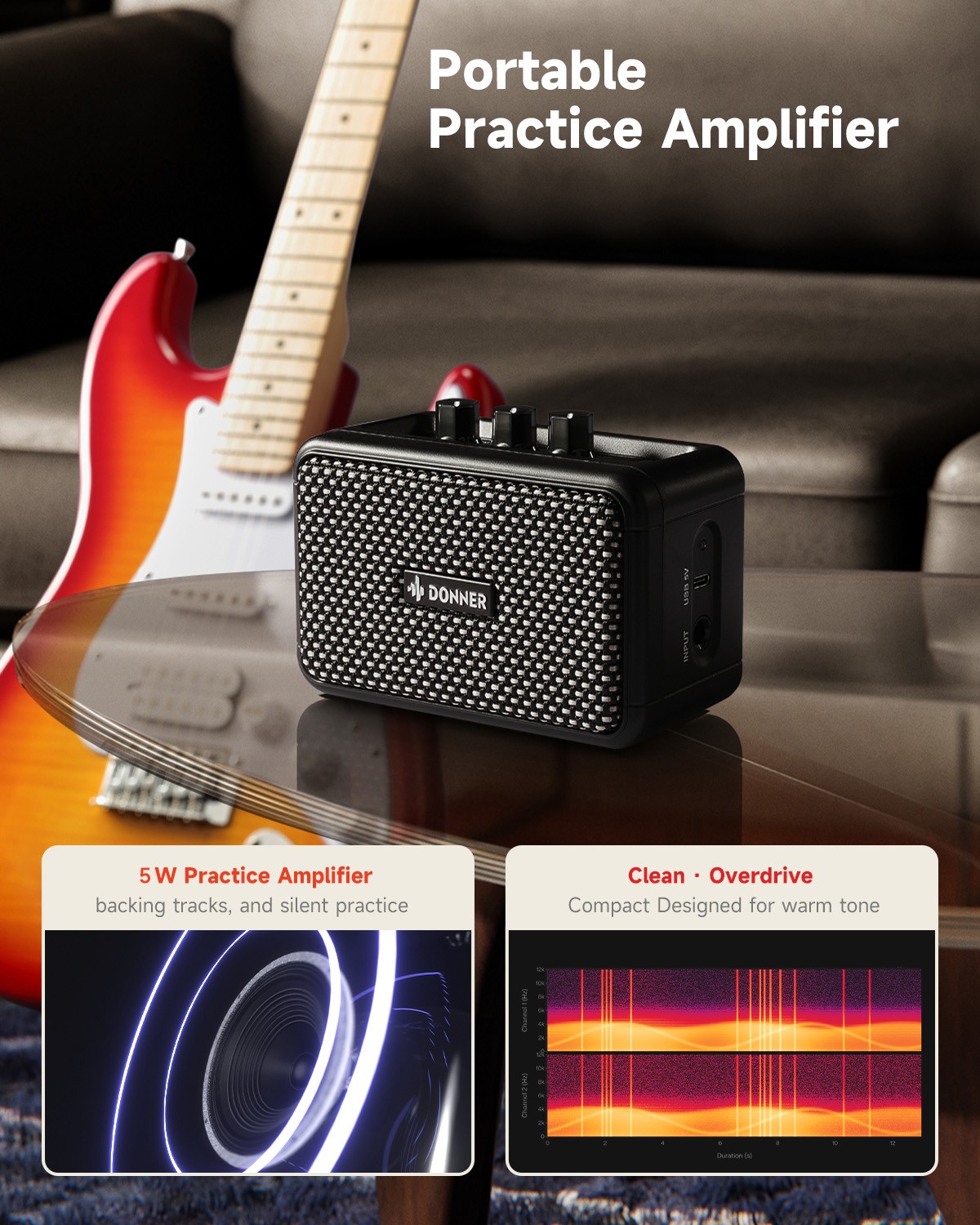 🎸 Donner DST-95 Electric Guitar With Amplifier Beginner Bundle | Cherry Burst