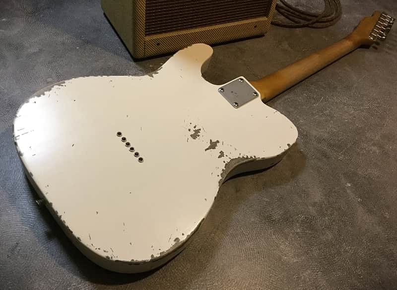 USA Relic Tele Style Electric Guitar Road Worn White by Nate’s Relic Guitars