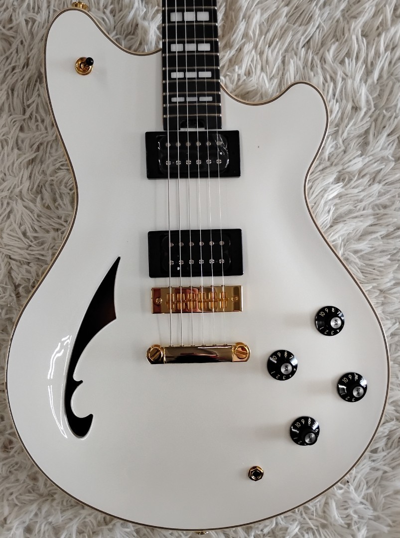 EVH Wolfgang SA-126 Special Semi Hollow Body, Platinum Pearl Metallic w/Case