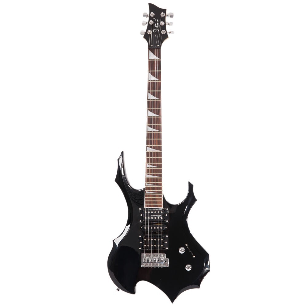 US Flame Black Maple Electric Guitar HSH Pickup W/Bag Strap Tremolo Arm Cable
