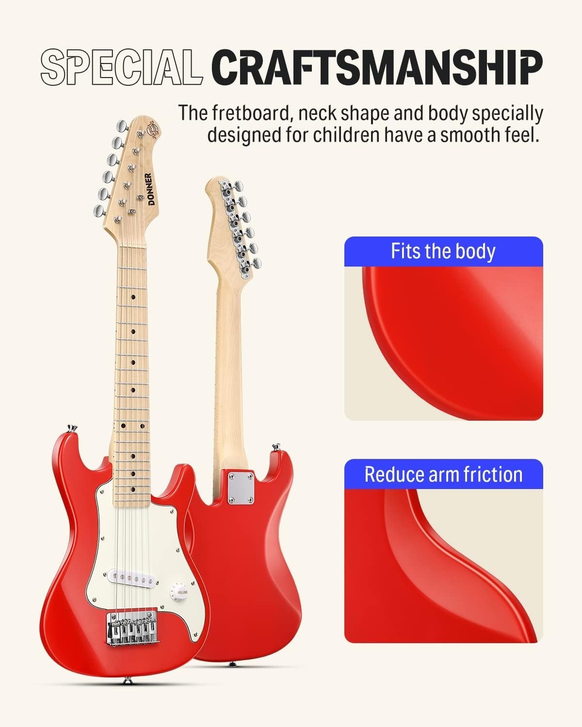 30 Inch Kids Electric Guitar Beginner Kit ST-Style Red | Mini Electric Guitar…
