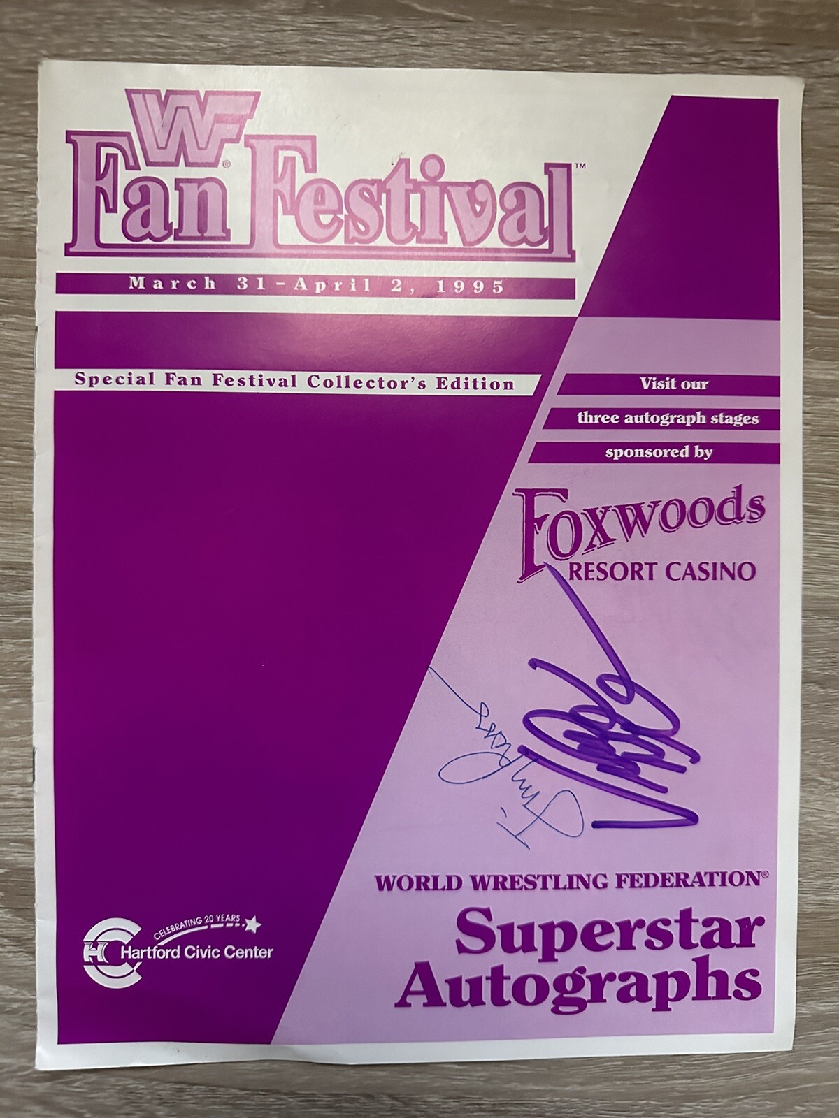 WWE WrestleMania, Autographed Vince McMahon Blassie Monsoon Skaaland Program