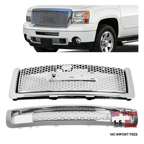 Front Grill Compatible with 2007-2013 GMC Sierra 1500 New Body Style Models