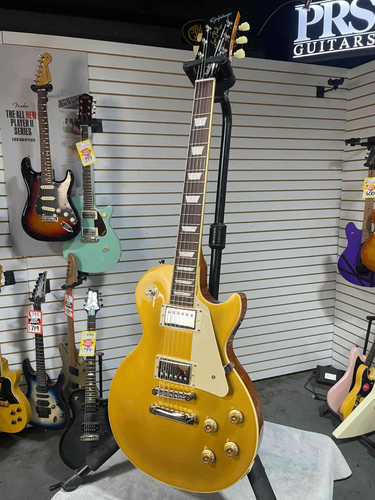 Epiphone Les Paul Standard 50s Electric Guitar – Gold w/Gig Bag & PLEK*D #504