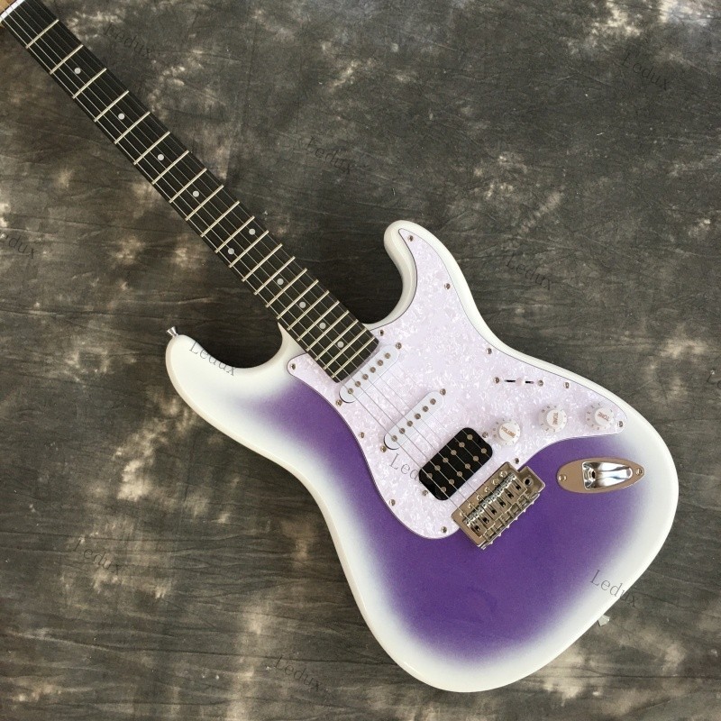 solid Purple Electric Guitar Maple Neck SSH Pickups Chrome hardware guitar