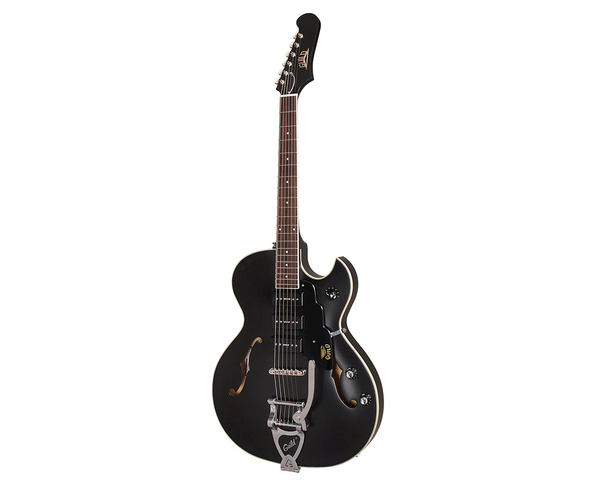 Guild Starfire I Jet 90 Semi-Hollow Guitar w/GVT – Black Satin – Open Box