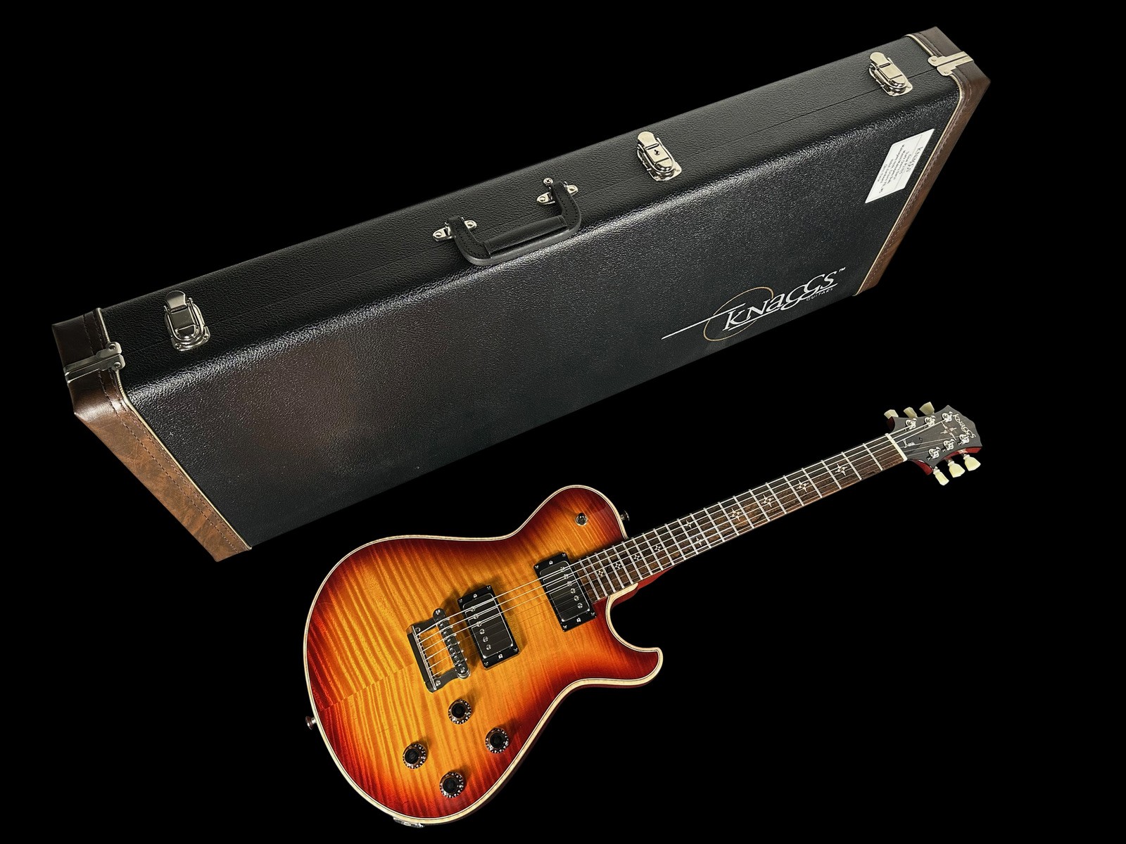 2025 KNAGGS KENAI TIER 1 FLAME TOP w ZIRCOTE FRETBOARD ~ DARK CHERRY BURST