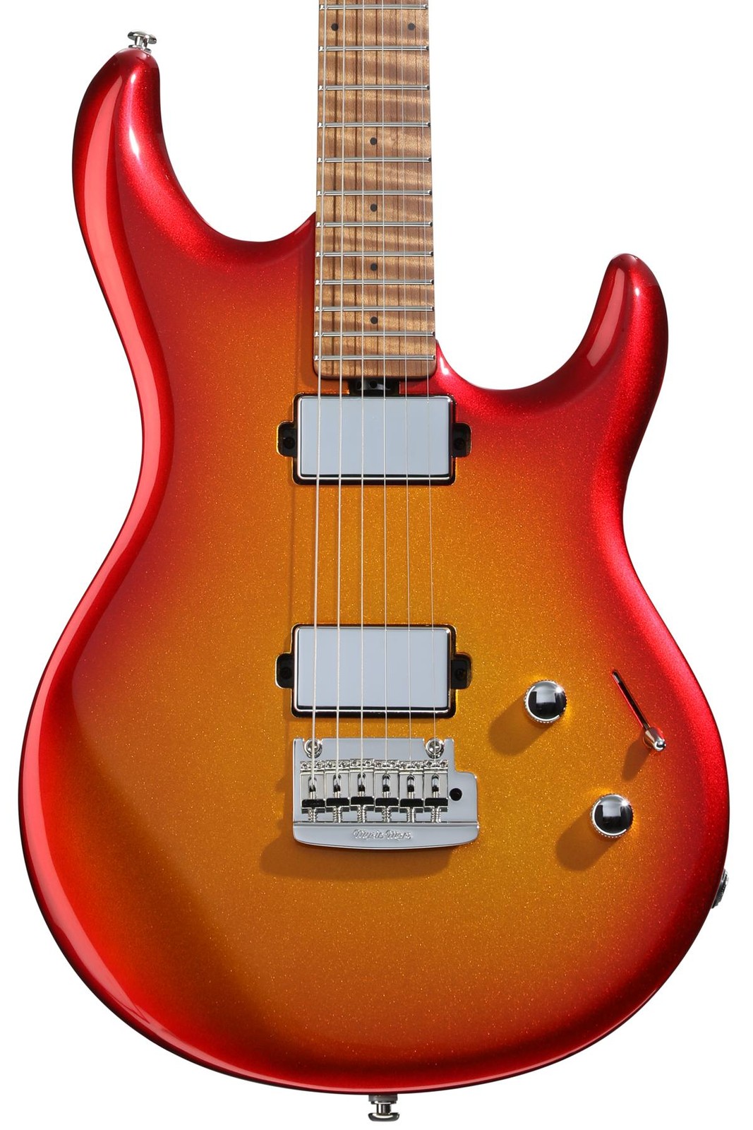 Ernie Ball Music Man Luke 4 HH Electric Guitar – Fireball with Maple Fingerboard