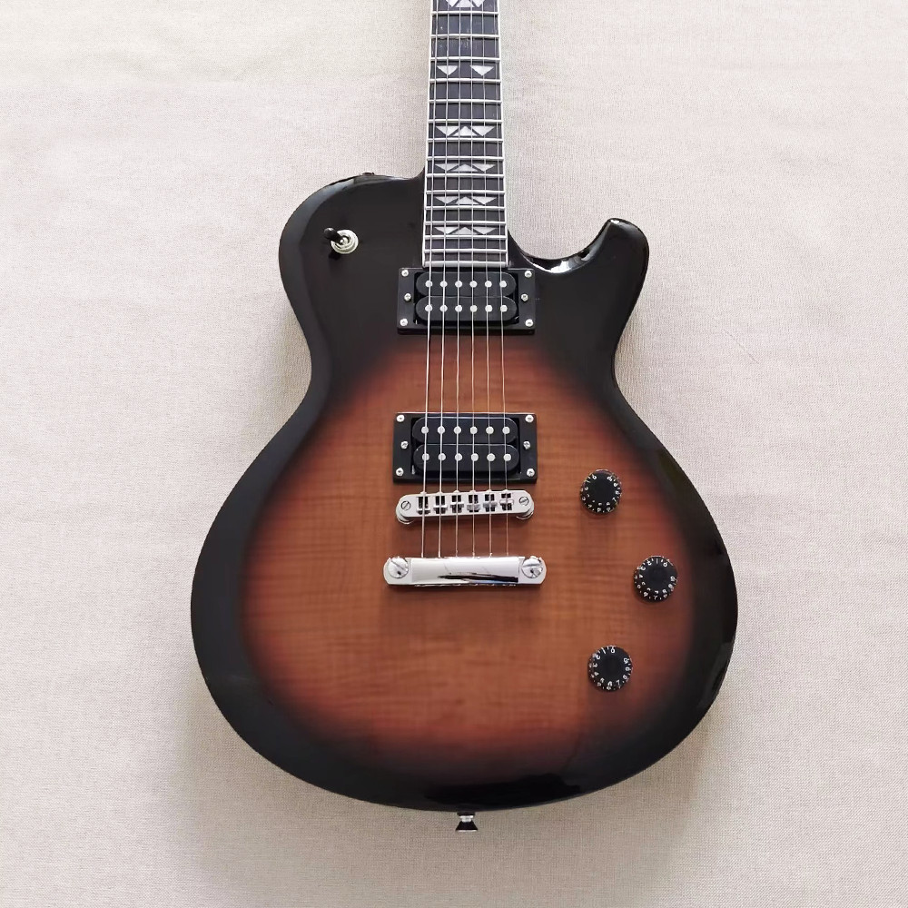 Sunburst Electric Guitar Rosewood Fretboard Humbucker Abalone Inlay Maple Top