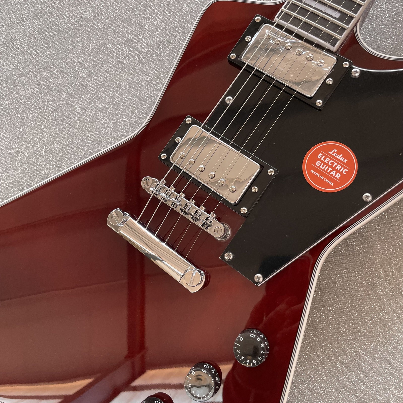 Handmade Electric Guitar HH Pickups wine red Rounded fret Edge fast Chrome