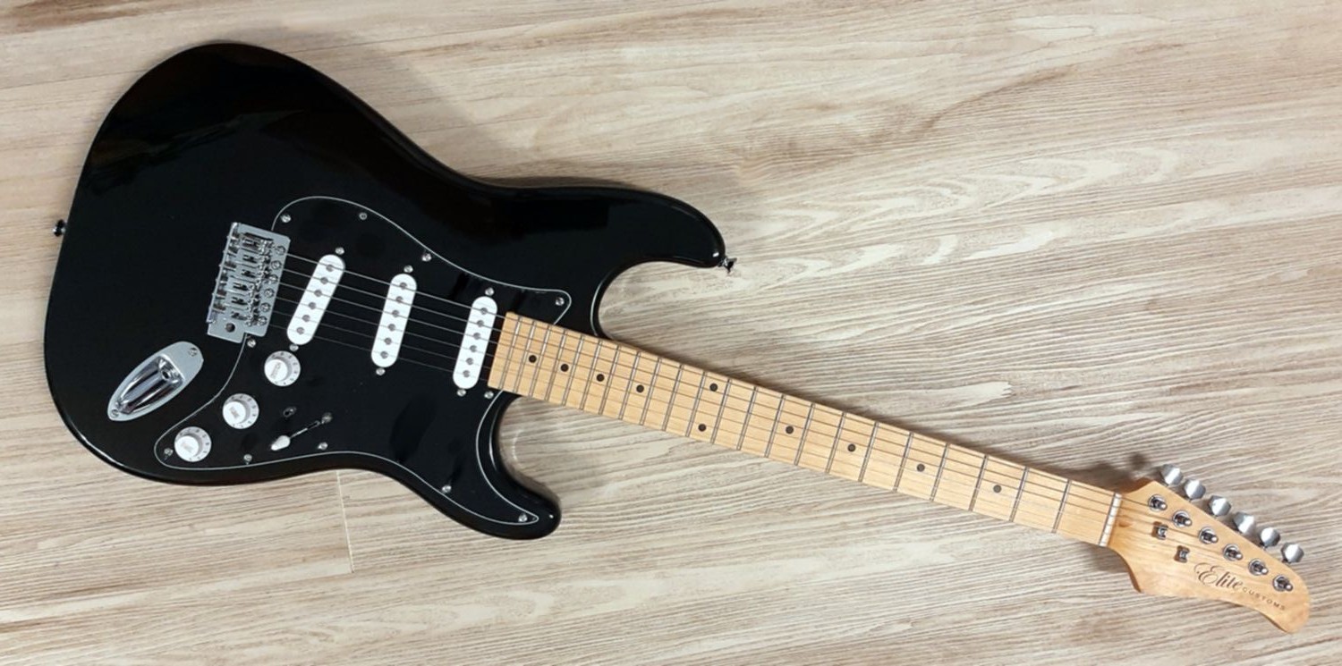 2026 Elite® Stratocaster Style Guitar w/ Gilmour MOD Black SSS Maple neck DEMO