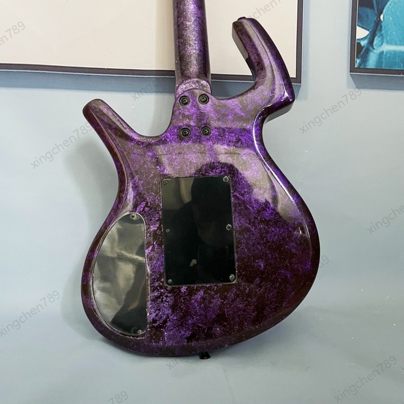 Nebula Purple Irregular Body Rock Electric Guitar H-H Pickups High Quality