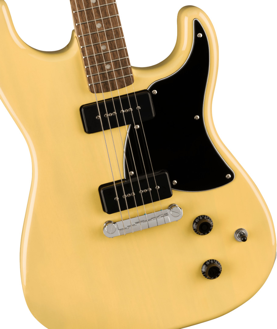 Squier Paranormal Strat-O-Sonic, Laurel board, Black Pickguard, Vintage Blonde