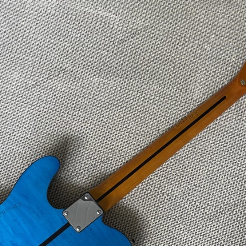 Solid Electric Guitar Maple Fretboard&Neck Chrome Hardware Blue Free Shipping