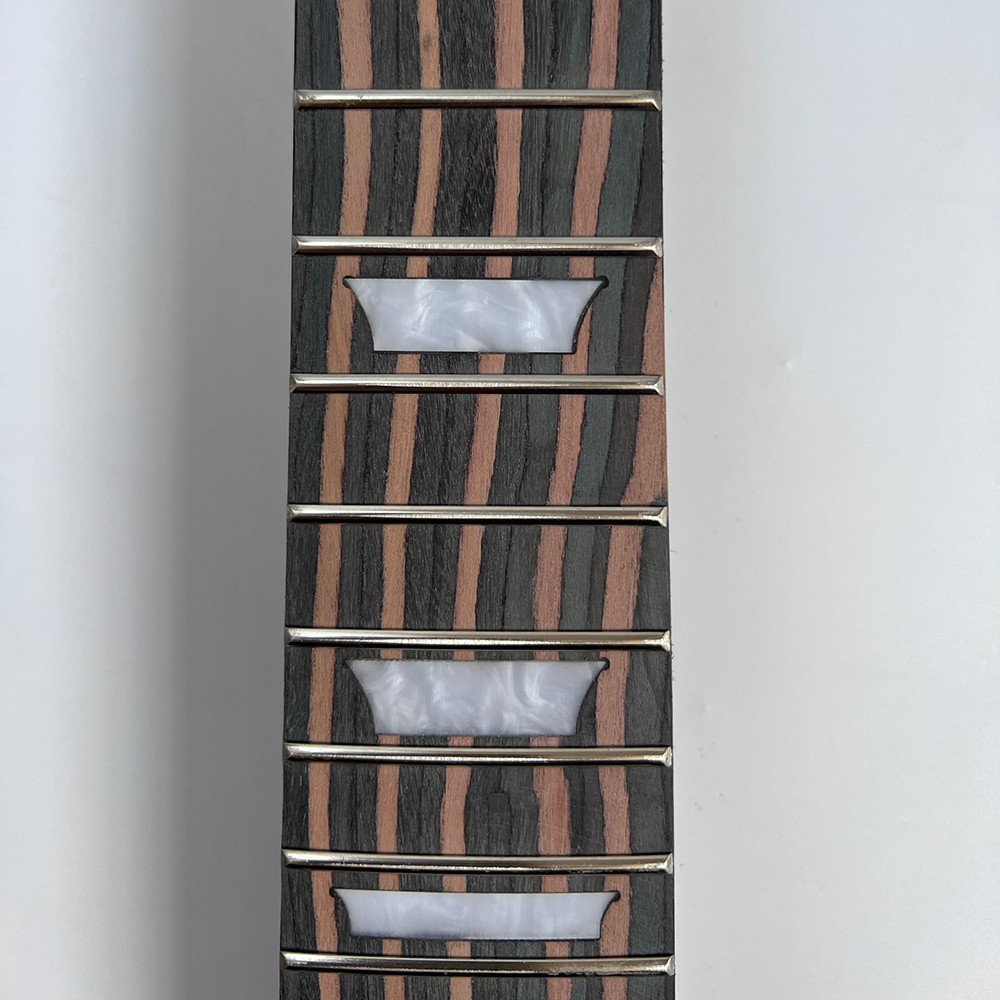 DIY Electric Guitar Kits Bone Nuts Zebrawood Body 22 Frets Set In Free Ship