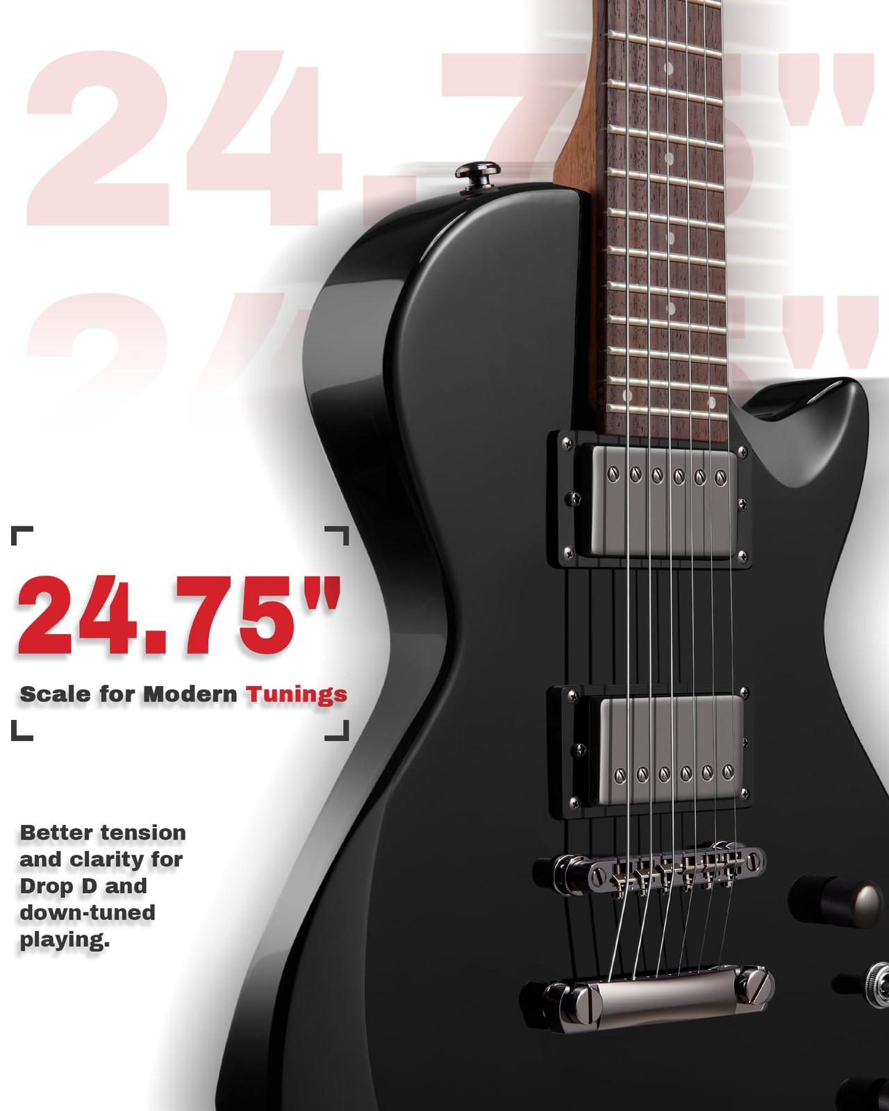 24-Fret Electric Guitar Kit, 40 inch Single Cut (LP Style), Modern Playabilit…