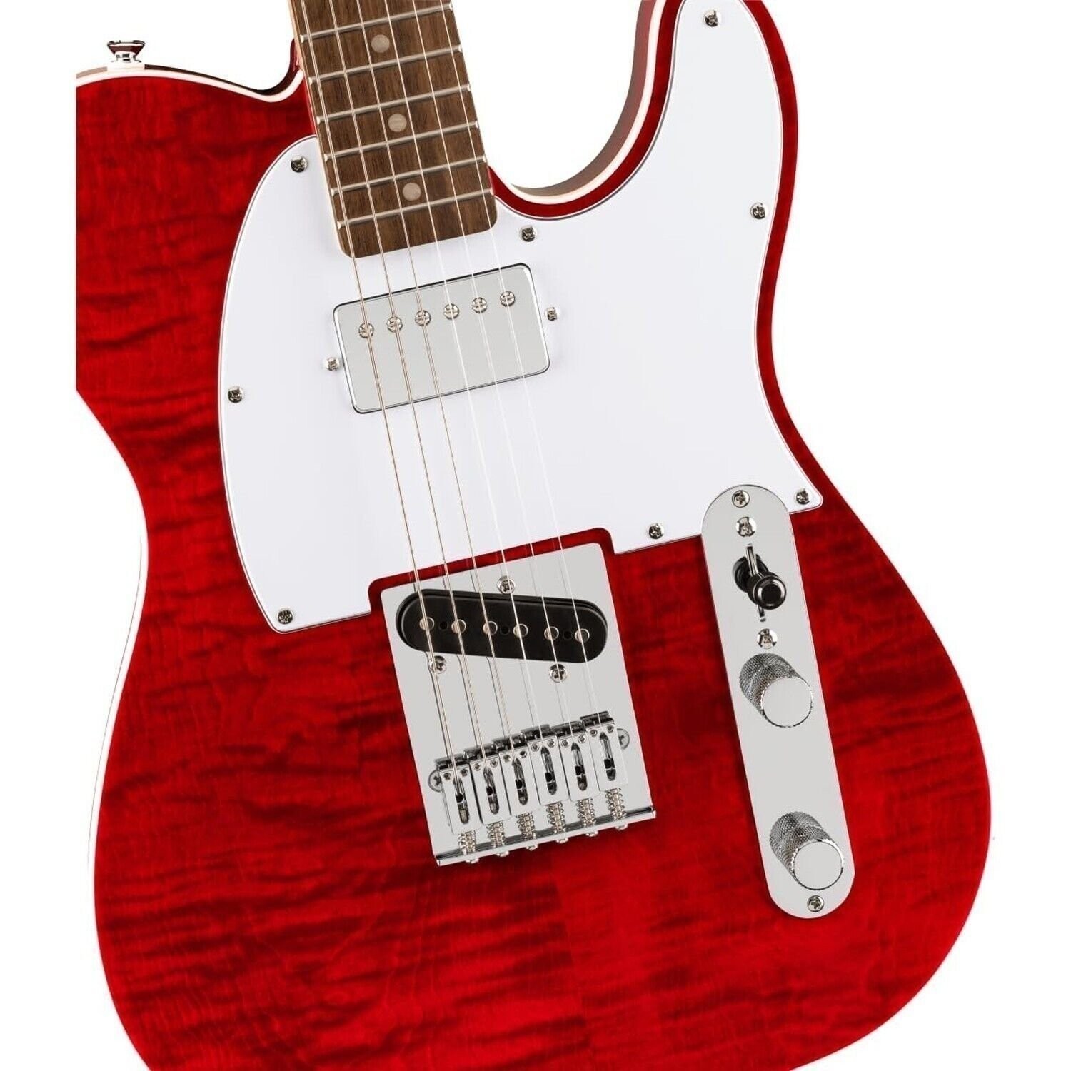 Squier Affinity Series Telecaster Electric Guitar – Crimson Red Transparent